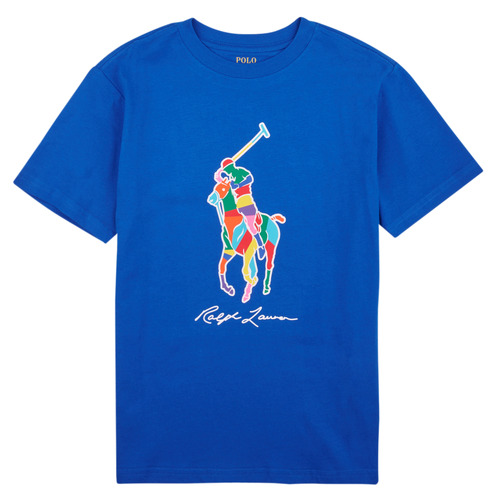Abbigliamento Bambino T-shirt maniche corte Polo Ralph Lauren SS CN-KNIT SHIRTS-T-SHIRT Blu