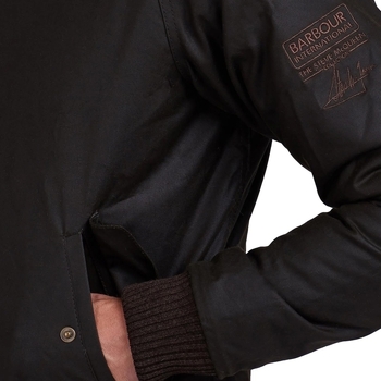 Barbour INTERNATIONAL Steve McQueen Merchant Wax Jacket - Black Nero