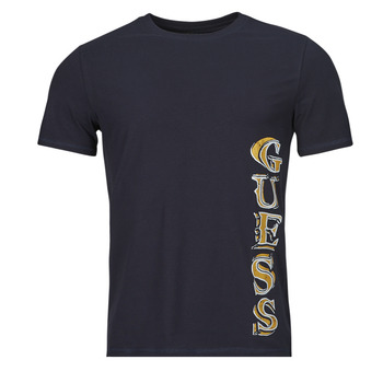 Abbigliamento Uomo T-shirt maniche corte Guess SS CN VERTICAL GUESS TEE Marine