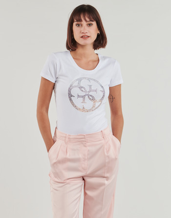 Abbigliamento Donna T-shirt maniche corte Guess 4G LOGO Bianco