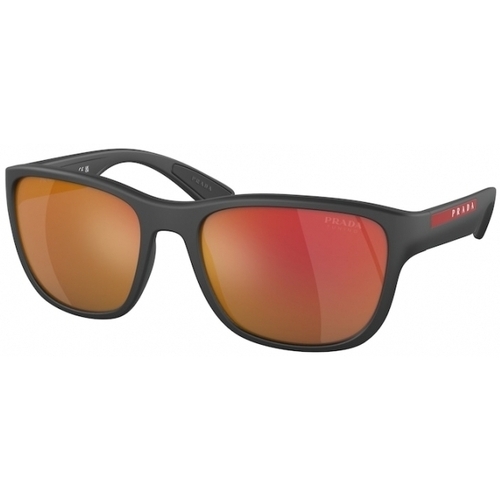 Orologi & Gioielli Uomo Occhiali da sole Prada PS 01US ACTIVE Occhiali da sole, Nero-opaco/Arancione, 59 mm Altri