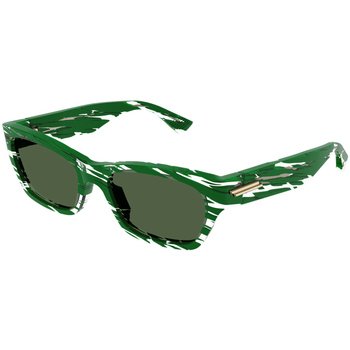 Orologi & Gioielli Occhiali da sole Bottega Veneta BV1143S Occhiali da sole, Verde/Verde, 55 mm Verde