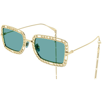 Orologi & Gioielli Donna Occhiali da sole Gucci GG1112S Occhiali da sole, Oro/Verde, 54 mm Oro