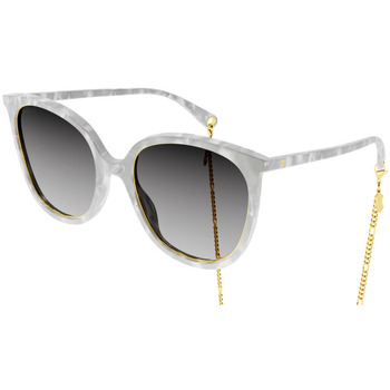 Orologi & Gioielli Donna Occhiali da sole Gucci GG1076S Occhiali da sole, Bianco/Grigio, 56 mm Bianco