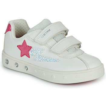 Scarpe Bambina Sneakers basse Geox J SKYLIN GIRL Bianco / Rosa