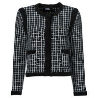 Abbigliamento Donna Giacche / Blazer Karl Lagerfeld classic boucle cardigan Nero / Bianco