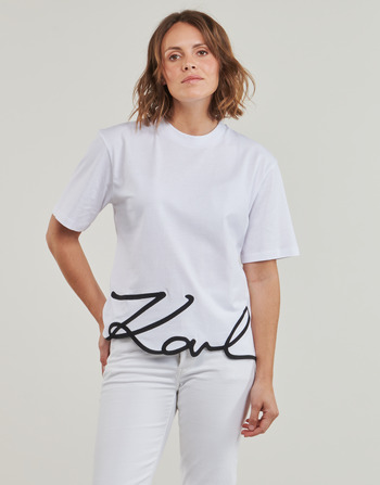 Karl Lagerfeld karl signature hem t-shirt Bianco