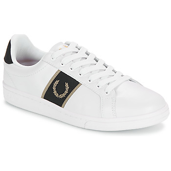 Scarpe Uomo Sneakers basse Fred Perry B721 Leather Branded Webbing Bianco / Nero