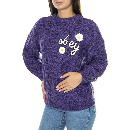 Abbigliamento Donna Maglioni Obey Flora Sweater Passion Flower Viola