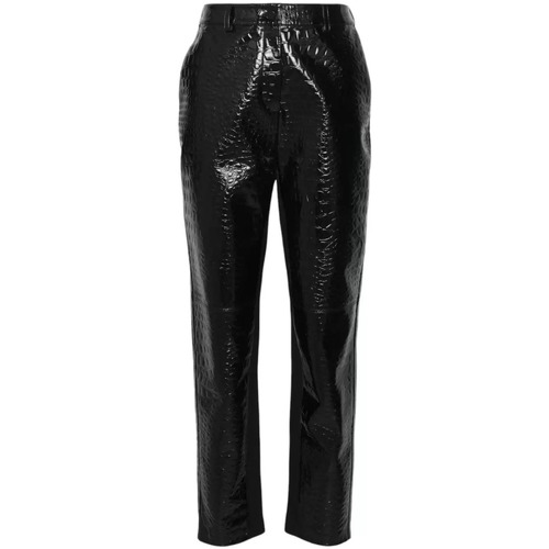 Abbigliamento Donna Pantaloni Karl Lagerfeld pantaloni in vilpelle coccodrillo Nero