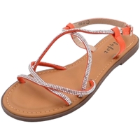 Scarpe Donna Sandali Malu Shoes Sandalo gioiello basso donna arancione fascette incrociate bril Multicolore