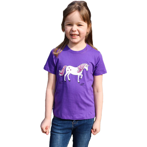 Abbigliamento Unisex bambino T-shirt maniche corte British Country Collection Dancing Unicorn Viola