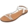 Scarpe Donna Sandali Malu Shoes Sandalo gioiello basso donna bianco raso terra treccia centrale Bianco