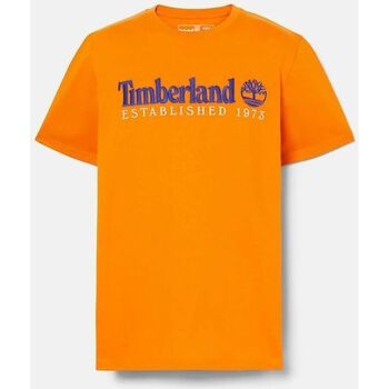 Abbigliamento Uomo T-shirt & Polo Timberland TB0A6SE1 SS EST. 1973 CREW TEE-ED1 DARK CHEDDAR Bianco
