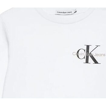 Abbigliamento Bambino T-shirts a maniche lunghe Calvin Klein Jeans CHEST MONOGRAM LS TOP Bianco