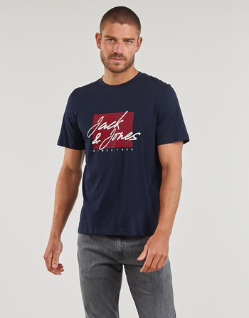 Abbigliamento Uomo T-shirt maniche corte Jack & Jones JJZURI TEE SS CREW NECK Marine