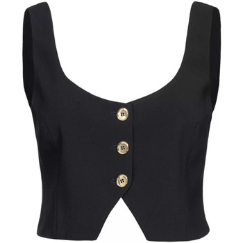 Abbigliamento Donna Top / T-shirt senza maniche Pinko gilet nero in crepe Nero