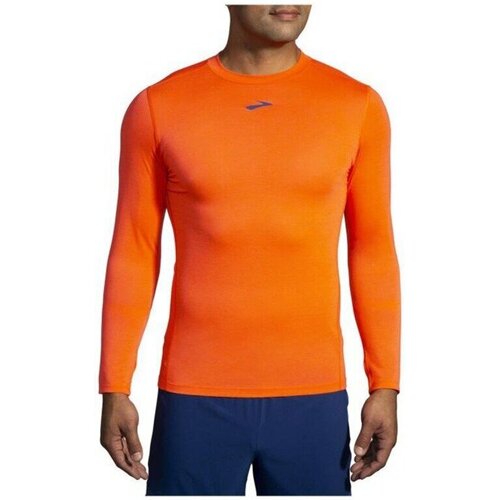 Abbigliamento Uomo T-shirts a maniche lunghe Brooks T-Shirt Uomo High Point Long Sleeve Arancio