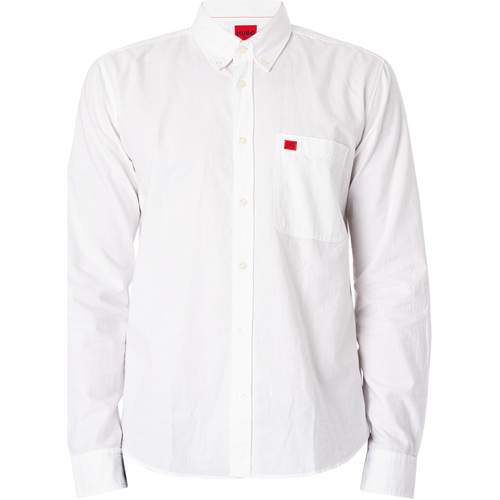 Abbigliamento Uomo Camicie maniche lunghe BOSS Camicia slim Evito Bianco