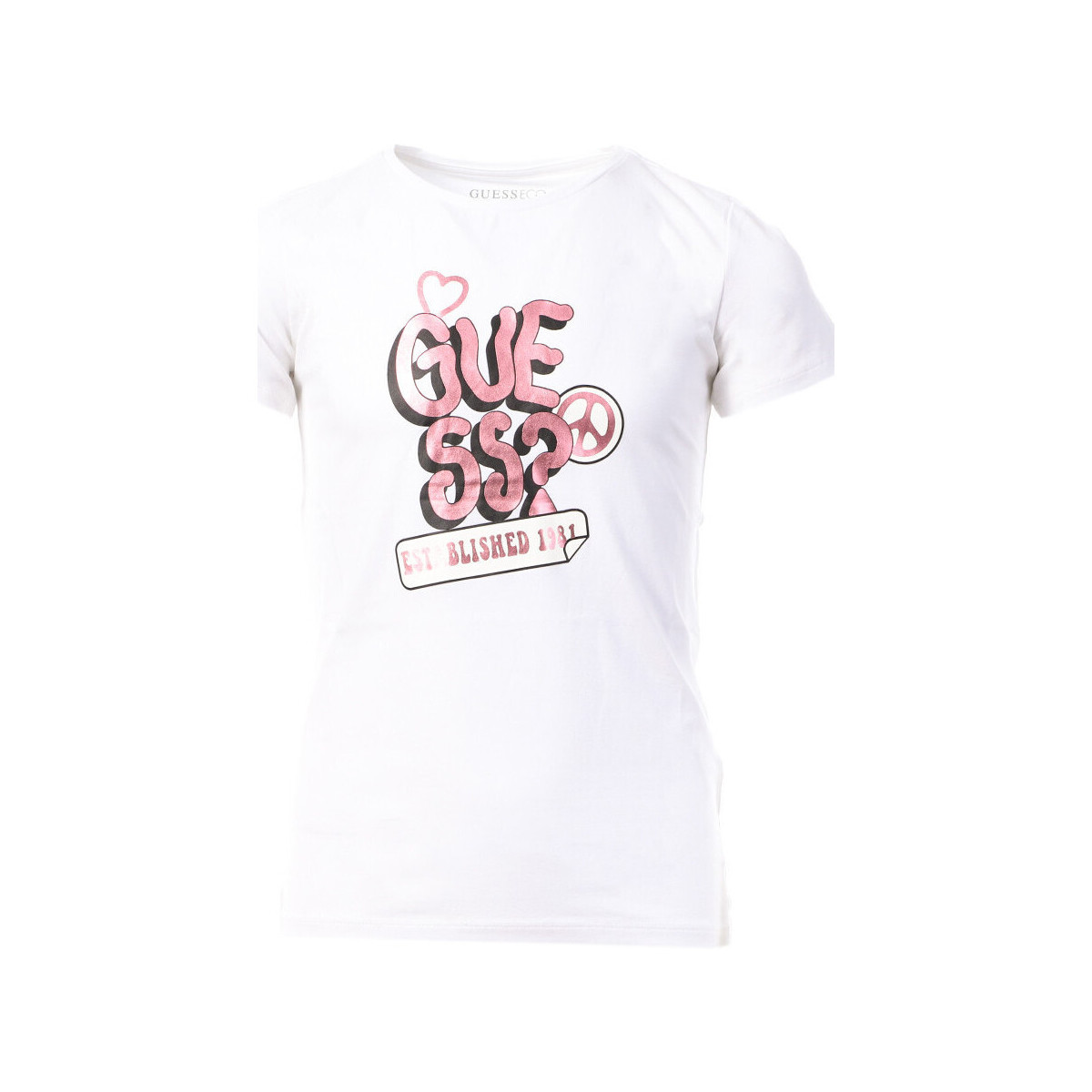 Abbigliamento Bambina T-shirt & Polo Guess G-J3YI14K6YW4 Bianco
