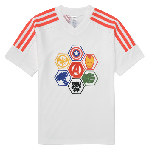 Abbigliamento Bambino T-shirt maniche corte Adidas Sportswear LK MARVEL AVENGERS T Bianco / Rosso