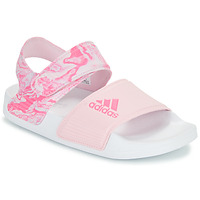 Scarpe Bambina Sandali Adidas Sportswear ADILETTE SANDAL K Rosa / Bianco