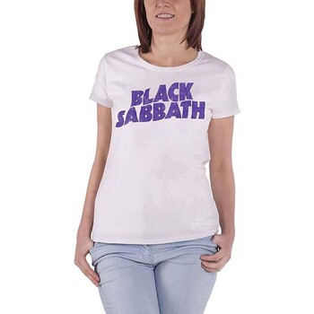 Abbigliamento Donna T-shirts a maniche lunghe Black Sabbath RO820 Bianco