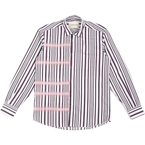 Abbigliamento Uomo Camicie maniche lunghe Corelate Over Righe Spray Bordeaux Bordeaux