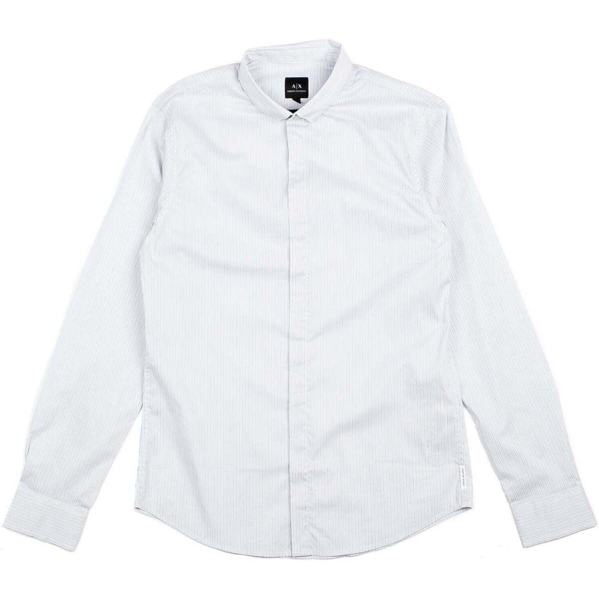 Abbigliamento Uomo Camicie maniche lunghe Emporio Armani Righine Collo Bianco Bianco