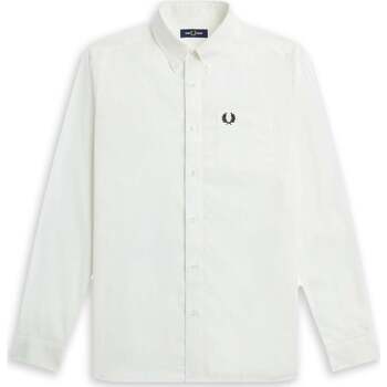 Abbigliamento Uomo Camicie maniche lunghe Fred Perry Bianco Bianco