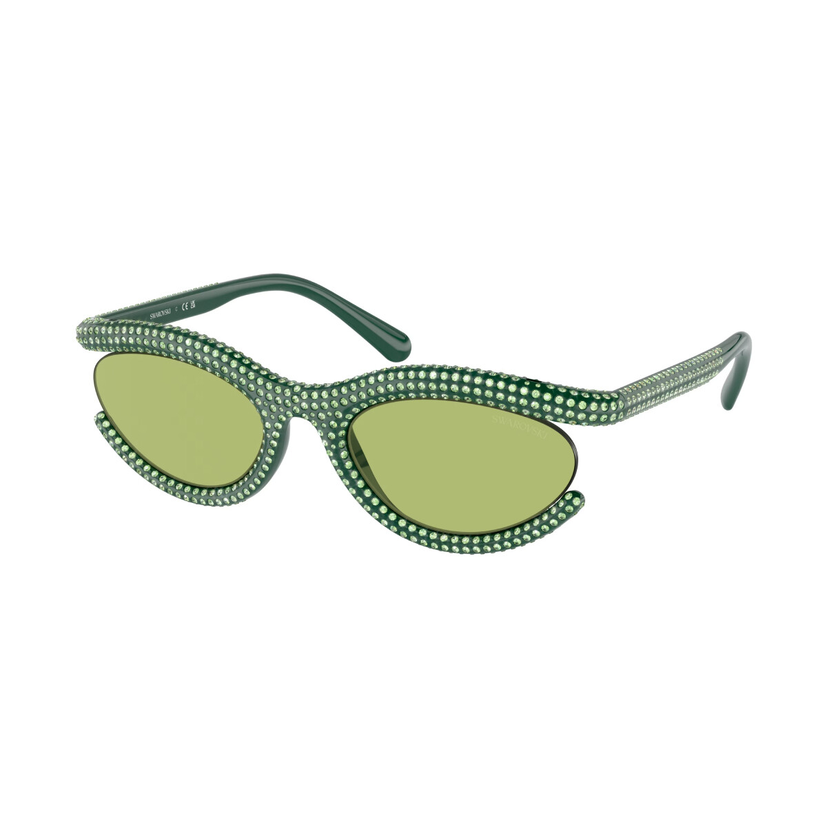 Orologi & Gioielli Donna Occhiali da sole Swarovski SK6006 Occhiali da sole, Verde/Verde, 54 mm Verde