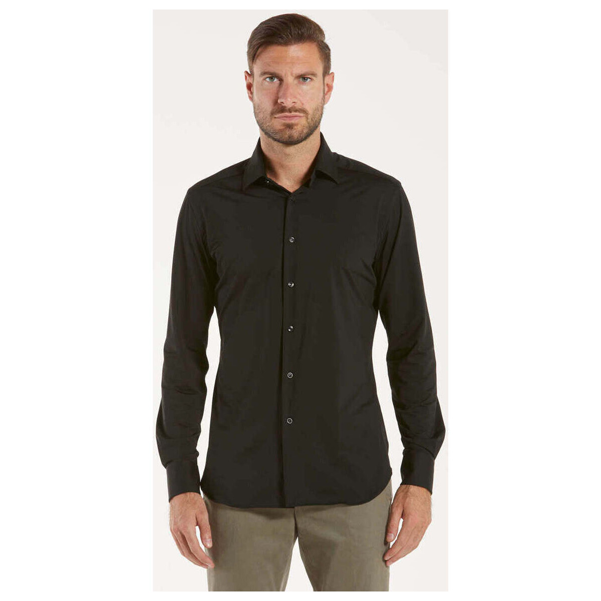 Abbigliamento Uomo Camicie maniche lunghe Xacus camicia tailor active nera Nero