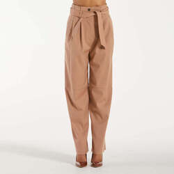 Abbigliamento Donna Pantaloni Pinko pantaloni in flanella con cintura beige Beige