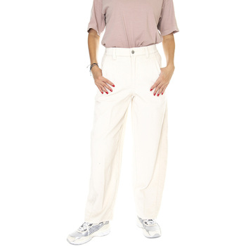 Abbigliamento Donna Pantaloni Obey Big Cord Pant Unbleached Bianco