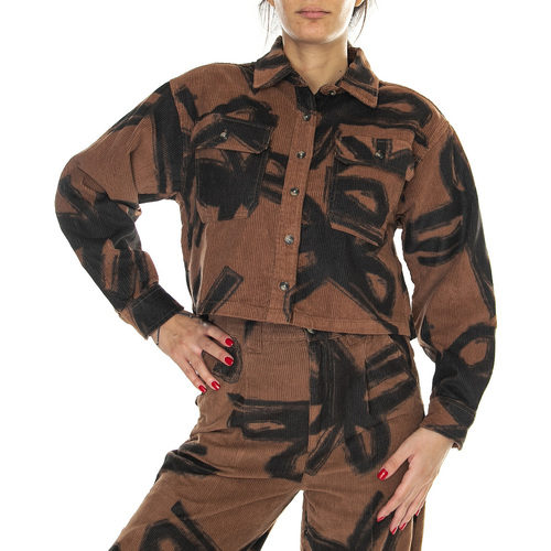 Abbigliamento Donna Camicie Obey Nabi Cord hirt L Catechu Wood Multi Marrone