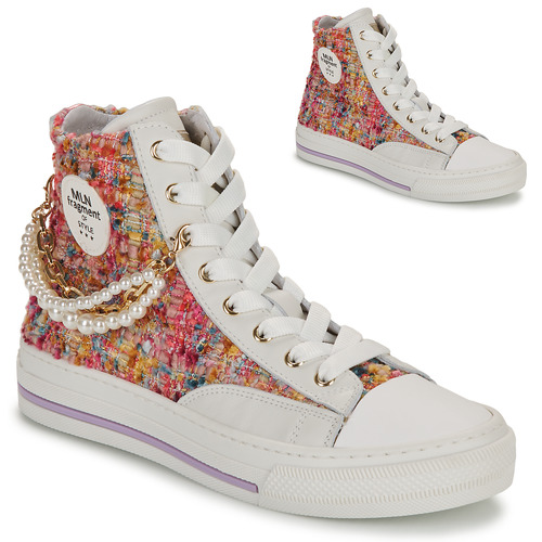 Scarpe Donna Sneakers alte Meline  Bianco / Multicolore