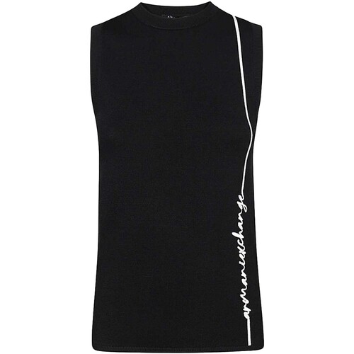 Abbigliamento Donna Top / T-shirt senza maniche EAX Knit Top Nero