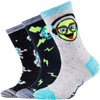 Biancheria Intima Bambino Calze sportive Skechers 3PPK Boys Casual Space and Smileys Socks Multicolore