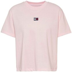 Abbigliamento Donna T-shirt maniche corte Tommy Jeans T-shirt Donna Classic Fit Badge Rosa
