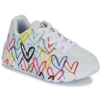 Scarpe Bambina Sneakers basse Skechers UNO LITE - GOLDCROWN SPREAD THE LOVE Bianco / Multicolore