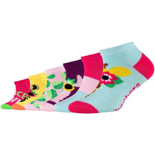 Biancheria Intima Bambina Calze sportive Skechers 6PPK Girls Casual Fancy Sneaker Socks Multicolore