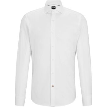 Abbigliamento Uomo Camicie maniche lunghe BOSS  Bianco