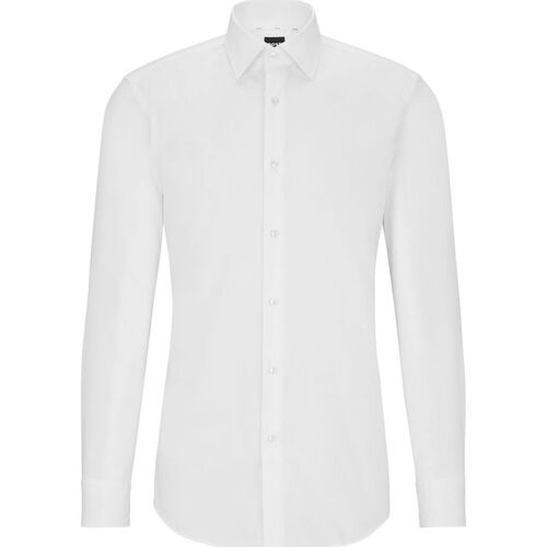 Abbigliamento Uomo Camicie maniche lunghe BOSS  Bianco