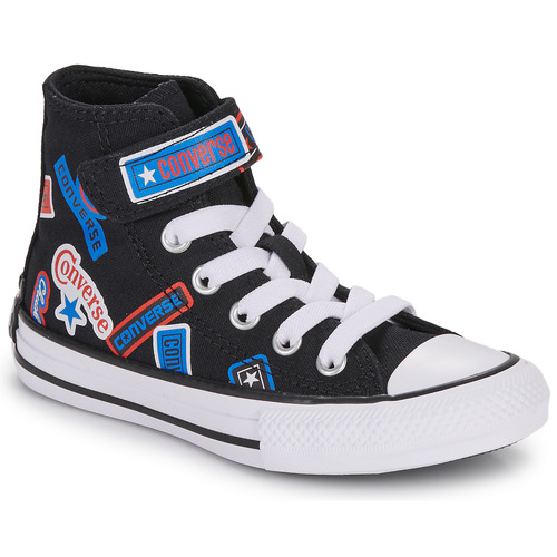Scarpe Unisex bambino Sneakers alte Converse CHUCK TAYLOR ALL STAR EASY-ON STICKERS Nero / Multicolore