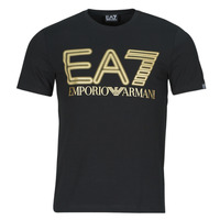 Abbigliamento Uomo T-shirt maniche corte Emporio Armani EA7 TSHIRT 3DPT37 Nero / Oro