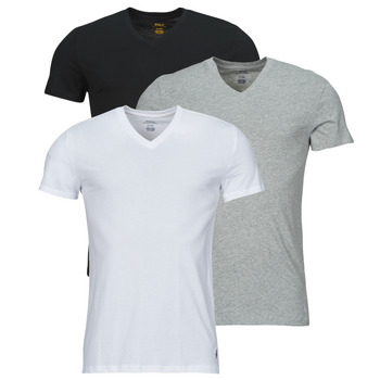 Abbigliamento Uomo T-shirt maniche corte Polo Ralph Lauren S / S V-NECK-3 PACK-V-NECK UNDERSHIRT Nero / Grigio / Bianco