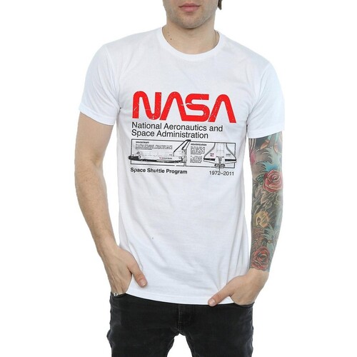 Abbigliamento Uomo T-shirts a maniche lunghe Nasa BI1087 Bianco