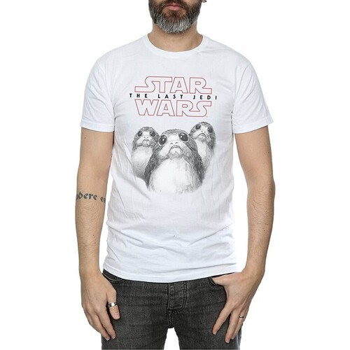Abbigliamento Uomo T-shirts a maniche lunghe Star Wars: The Last Jedi BI1091 Bianco