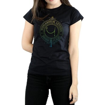 Abbigliamento Donna T-shirts a maniche lunghe Harry Potter Wingardium Leviosa Nero