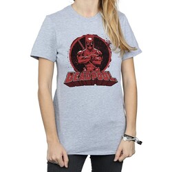 Abbigliamento Donna T-shirts a maniche lunghe Deadpool Arms Crossed Grigio